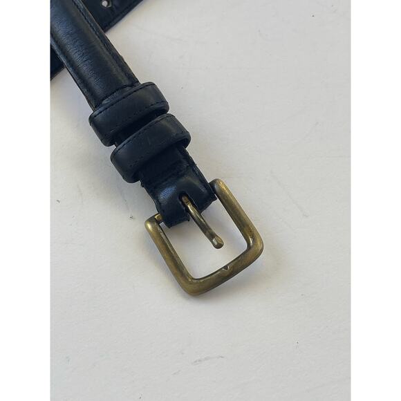 Vintage 80s Coach Black Leather Belt with Brass Buckle Size 39 - Picture 2 of 11